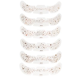 6 PCS Glitzer Sommersprossen Tattoos,Goldene Tattoo Folie,Wasserfeste,Selbstklebende Gesichtstatoos in Goldener Folie für Kreative Make-up Looks,Perfekt für Partys,Festivals und Besondere Anlässe