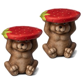 Glitzhome Patio Side Tables for Outside, Outdoor Accent End Table, Modern Nesting Tables Set of 2, Small Round Decorative Garden Stool and Plant Stand for Deck Living Room Bedroom Backyard Porch Pool