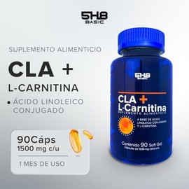 L-Carnitina + CLA (Ácido Linoleico Conjugado) - 4500mg Por Porcio - 90 Capsulas - Definicion Y Vitalidad - 5H8 NUTRITION