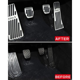 For BYOUS MT ONLY, Mazda 3 New MAZDA3 Sedan/Fastback BP Series (May 2019 and up), Aluminum Pedal Cover, Brake Clutch, Footrest, Accelerator Pedal, Set of 4, No Drilling Required, Includes MAZDA3 Logo,
