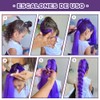 4 Paquetes Extensiones Cabello Morado 60cm Preestirado Trenzas Cosplay