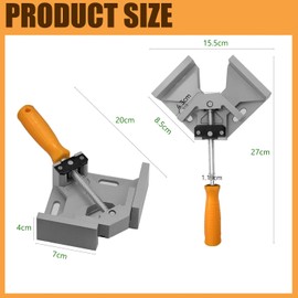 Pack of 2 Angle Tensioners 90 Degrees, Aluminium Alloy Corner Tensioner, with Swing Pine, Single Handle, Angle Clamp for Woodworking, Engineering Woodworking Photo Frame (Pack of 2)