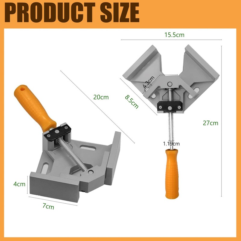 Pack of 2 Angle Tensioners 90 Degrees, Aluminium Alloy Corner