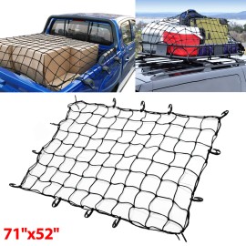 AUTOXBERT 52 x 71'' Heavy Cargo Duty Large Net Latex Mesh for Truck Bed Trailer Roof Rack