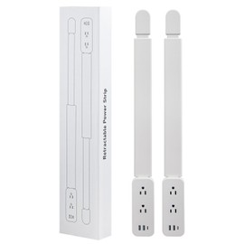 Electrical Outlet Extender Stick - Features USB-A, USB-C and 2 AC Outlets, Extends 22"-34", Rotates 180° Access Hard-to-Reach Outlets, Wall Plug Power Socket Expander Nightstands, Sofa, Desks and More