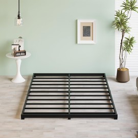 Fly-CTsoar 3 Inch Low Full Size Bed Frame Heavy Duty Metal Platform, No Box Spring Needed, Easy Assembly Mattress Foundation, No Noise, Black