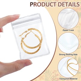 60 pieces transparent jewellery bags, travel jewellery bags, lockable to avoid contact with air, reusable, can be used for bracelets, necklaces, rings, earrings, travel accessories