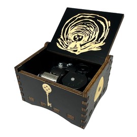 Youtang Coraline Music Box Engraved Wooden Gifts Mini Musical Box Play Dreaming for Birthday/Anniversary/Valentine's Day/Christmas (Wind up, Black)