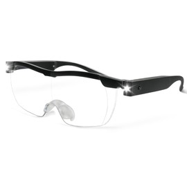 MZWOTO 160% Magnifying Glasses with Light USB Rechargeable Lighted Magnifier Eyeglasses for Close Work Reading Crafts Hobbies