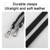 Framendino 2 Pack Black Purses Leather Replacement Handles Straps with