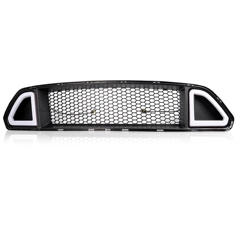 PIT66 Front Upper Hood Grille w/White DRL LED Light, Compatible
