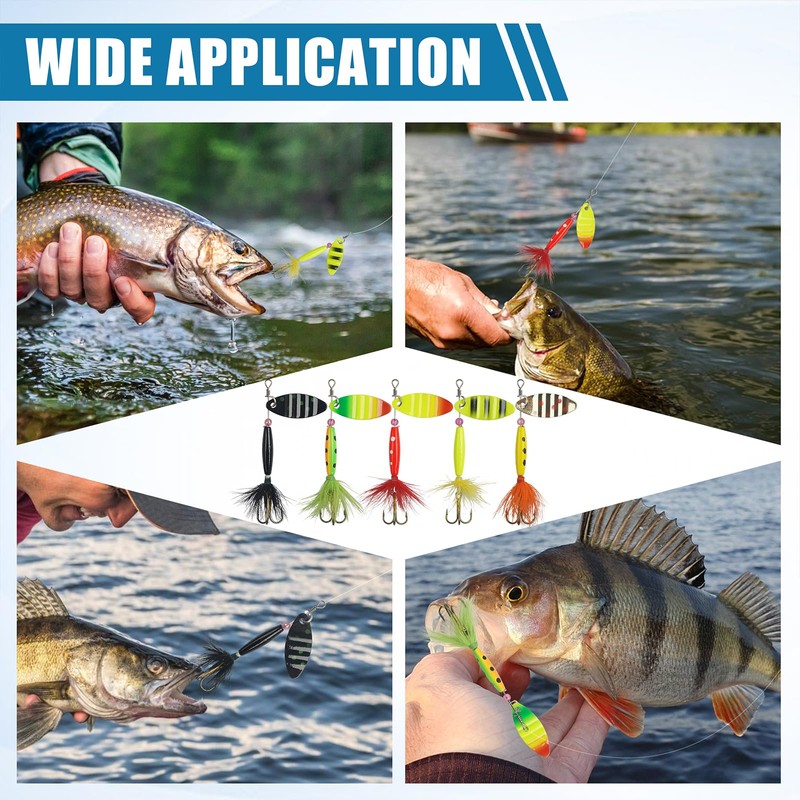 Fishing Lures Spinner Bait Set, 5pcs/10pcs/16pcs Multi Colored Fishing Spinner