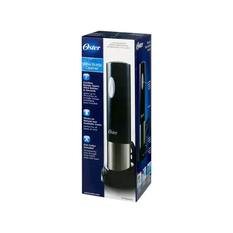 Oster Brand New Oster Electric Cordless Wine Opener, Tuxedo Black