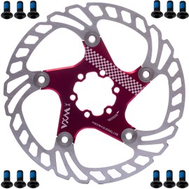 YBEKI Bike Disc Brake Rotor 140mm 160mm 180mm 203mm Heat Dissipation disc Brake Rotor with 6 Bolts for Road Bike Mountain Bike MTB BMX Stainless Steel Bicycle Rotor (red, 160mm)