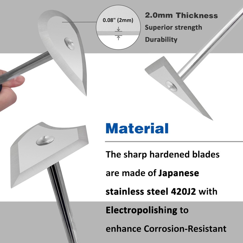 CHILI TOOLS 3PC. Stainless Steel Shave Hook Scraper Set With