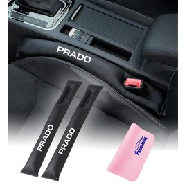 Gap Cushion Car Seat Gap Cushion for Toyota Leather Car Seat Side Gap Filler Seat Side Cushion Leak Proof Center Console Protection Buffer for Driver + Passenger 2 Pack Black (Applicable to Prado)