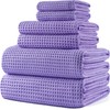 Polyte Set de 6 Toallas de Baño Microfibra Waffle Secado