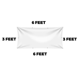 VictoryStore 3x6 Feet Blank Banner - 10oz Blank Vinyl Banner with Grommets - 5 Banners