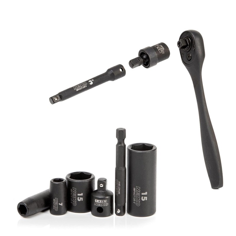 NEIKO 02437A 1/4 Drive Impact Socket Set 54 Piece Metric