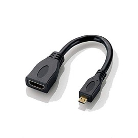 エレコム HDMI (メス) - micro HDMI (オス ) 変換ケーブル 10cm ブラック AD-HDAD2BK
