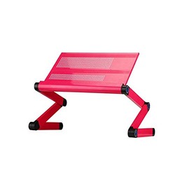 Goldball Portable Laptop Computer Desk Adjustable Vented Laptop Table Portable Bed Tray Book Stand Multifunctional & Ergonomics Design Dual Layer 17” Laptop Computers or Smaller (Rose Red)