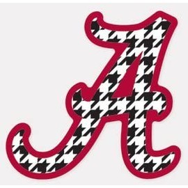 Alabama Crimson Tide HOUNDSTOOTH SCRIPT A 4" Vinyl Decal Car Truck Sticker