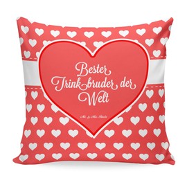 Mr. & Mrs. Panda 40 x 40 cm Pillow Drinking Brother Gift Party Pillow Drinking Buddy Heart Love In Love Thank You Birthday Best Best