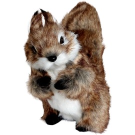 Realistic Squirrel Figurine - Lifelike Plush Squirrel with Bushy Tail, Handcrafted Collectible Stuffed Animal for Fall, Thanksgiving, Home & Shelf Decoration
