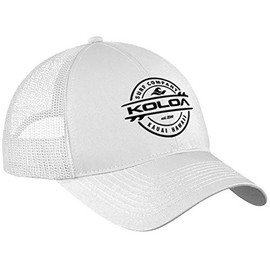 Koloa Surf Thruster Logo Old School Curved Bill Mesh Snapback Hat-White/b