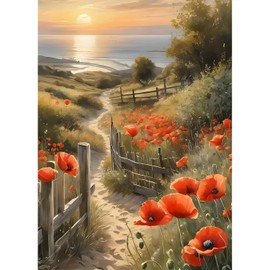 DPIDEA Diamond Painting Pictures, Flowers Diamond Painting for Adults Beginners, 5D DIY Diamond Painting Sunsets Diamond Painting for Home Decor 30 x 40 cm