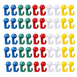 Pack of 50 Picture Hooks Pin Hooks Push Pin Hangers Pictures Frames Wall Decorative for Home Office Fabric Wall Wooden Board (Colourful)