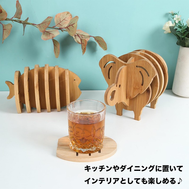Queen-b Coaster Wooden Animal Animal Stylish Trivet Pot Kettle Interior