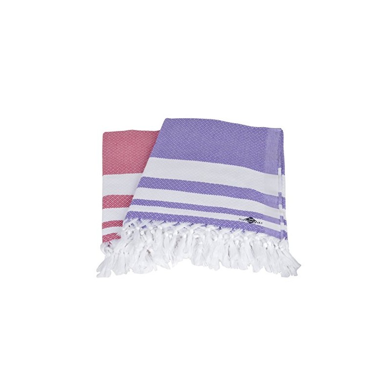 Sathiyas Supreme Turkish Cotton Bath Towel-2pcs Combo (Lavender || Brown)