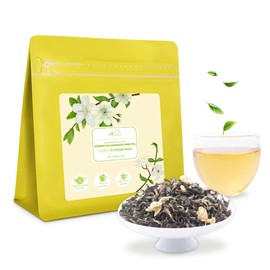 LWXLJMJZC-Bi Tan Piao Xue Jasmine Green Tea | Premium Chinese Loose Leaf Tea with Fragrant Jasmine Blossoms| Perfect for Daily Enjoyment or Gifting (100g/3.52oz）