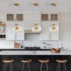LBSQJ Clear Glass Pendant Lights Kitchen Island Gold Hanging Light