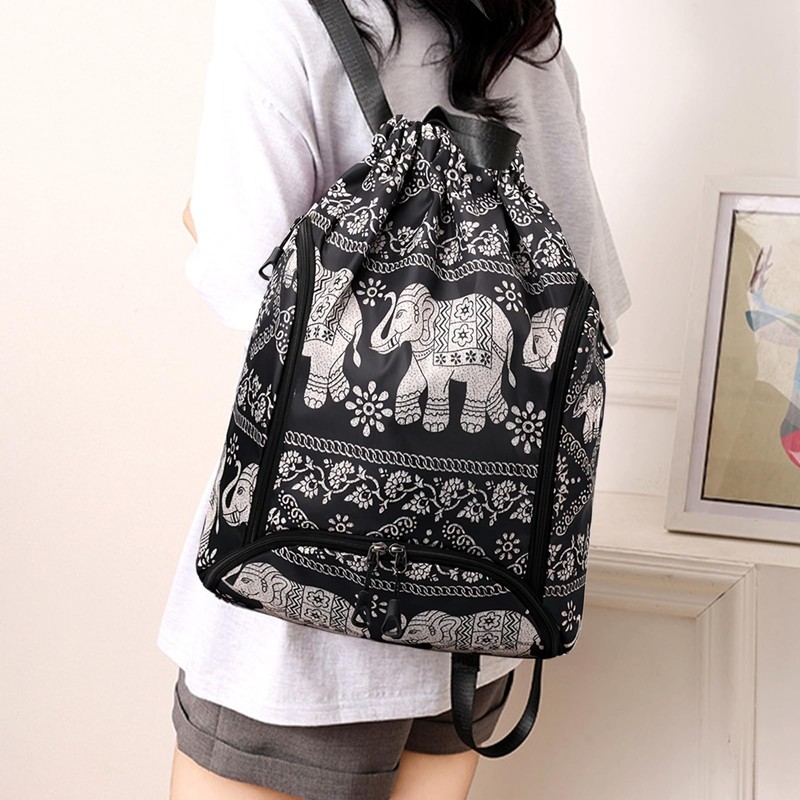 FAVORTALK Waterproof Drawstring Bag Multi- Purpose Drawstring Backpack for Beach