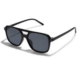 VANLINKER Retro Vintage 70s Square Aviator sunglasses for women men Black