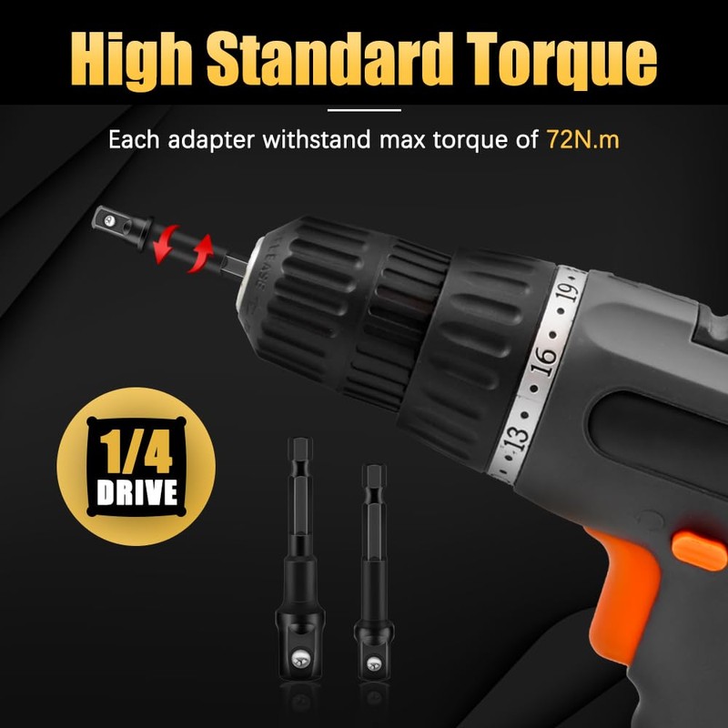 6PCS Impact Grade Socket Adapter Set, 1/4", 3/8", 1/2" Drive