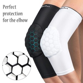 HiRui Elbow Pads, Basketball Baseball Elbow Brace Elbow Support Arm Compression Sleeve Collision Avoidance Elbow Pad for Volleyball Cycling Football Work Out, Women&Men(1Pair) (Black, XL)