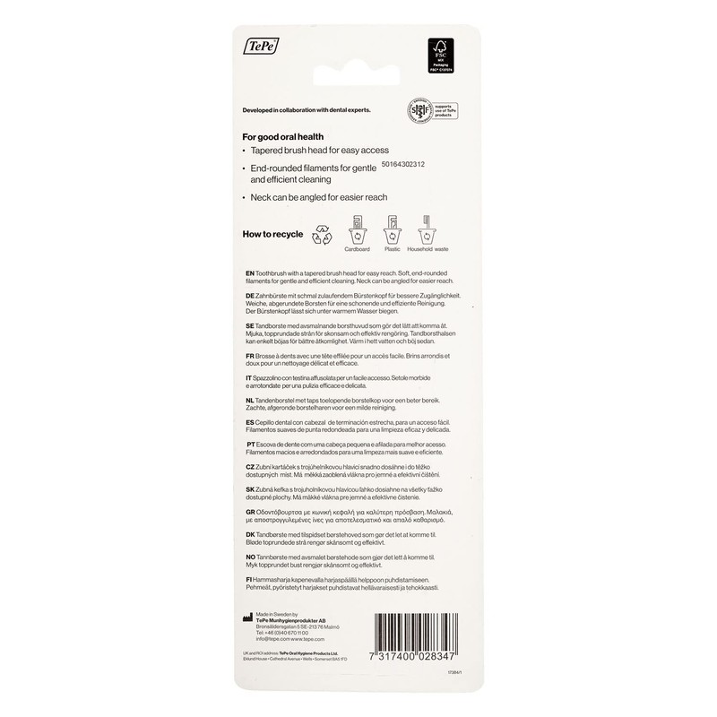 Cepillos Dentales TePe Colores Surtidos – Colour Soft 3 piezas