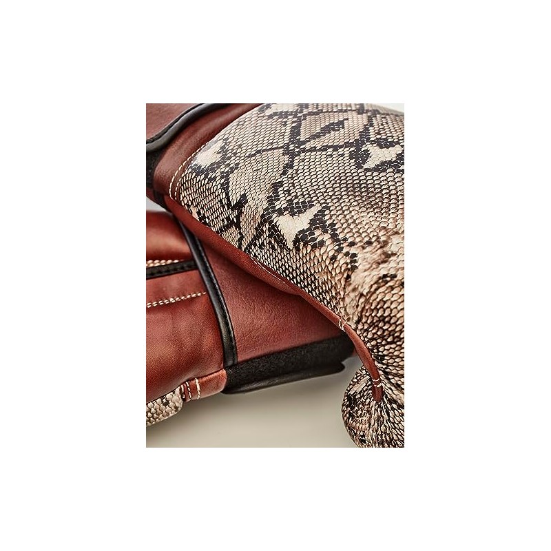 Modest Vintage Player PRO Snake Skin Leather Boxing Gloves (Strap