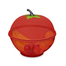 Trovety Apple-Shaped Fruit Basket Kitchen - Metal Wire Mesh Holder for Fruits & Vegetables - Large Protective Countertop Produce Cover, Keeps Flies Out - Cute & Unique Kitchen Accessories