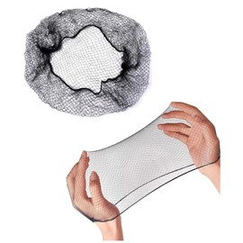 Votinu Elastic Long Hair Nets, 100 Pcs 32 Inches Large Black Invisible Mesh Hair Net for Women Wigs Hair Tie Bun Food Service(32 Inches)