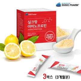 SS Biopharm Silk peptide powder, silk amino acid cocoon protein hydrolyzate, 90 sachets / 실크펩타이드 분말 실크아미노산 누에고치 단백질 가수분해물 90포