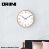 Driini Analog Dome Glass Wall Clock (12") - Wood Frame