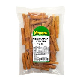Premium Cinnamon Sticks | Cinnamon for Tea, Baking & Cooking | Perfect for Loose Leaf Tea, Seasoning, & Spice Blends 16 oz Pouch by Nirwana