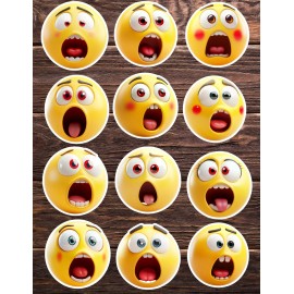 Handmade Shocked Smiley Die Cut Vinyl Stickers Set Scrapbooking Laptop Water Bottle