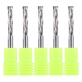 EU_HOZLY Spiral Mill Up & Down Compression Bit 4 mm Cutting Diameter, 4 mm Shank, 22 mm Cutting Length CNC End Mill for Wood Carving, Engraving, Pack of 5