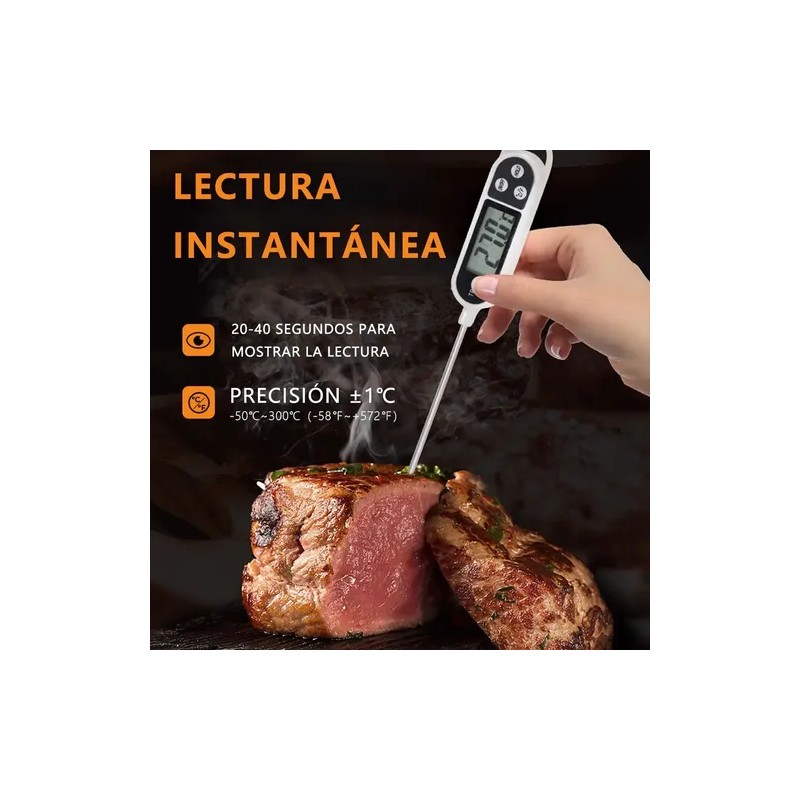 Termómetro Digital De Cocina Para Alimentos Y Carne Blanco