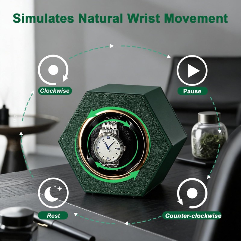 EREBUSE Single Watch Winder for Automatic Watches Ultra-Quiet Japanese Motor,